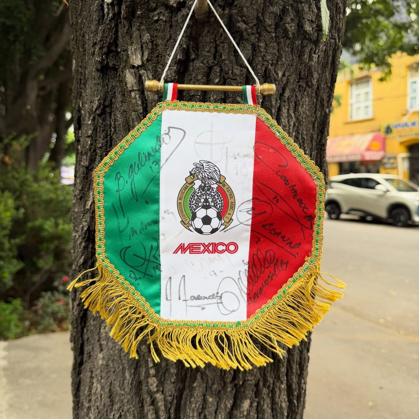 Banderín México Firmado — Vintage