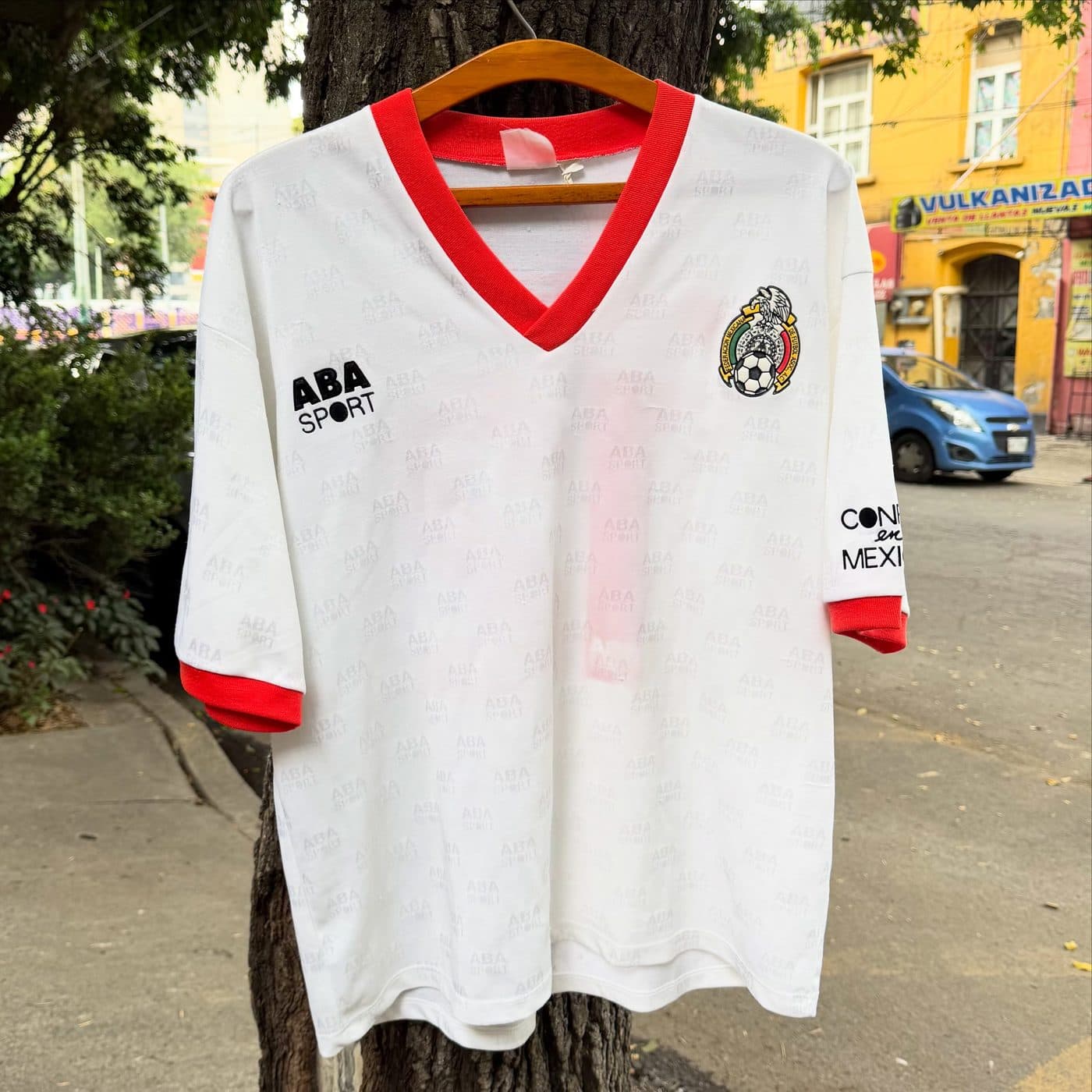 Jersey México Blanco cuello Rojo — ABA Sport