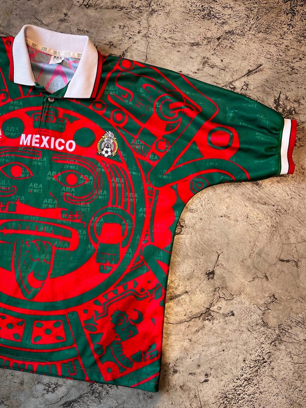 Jersey México Calendario Azteca Verde/Rojo — 1998